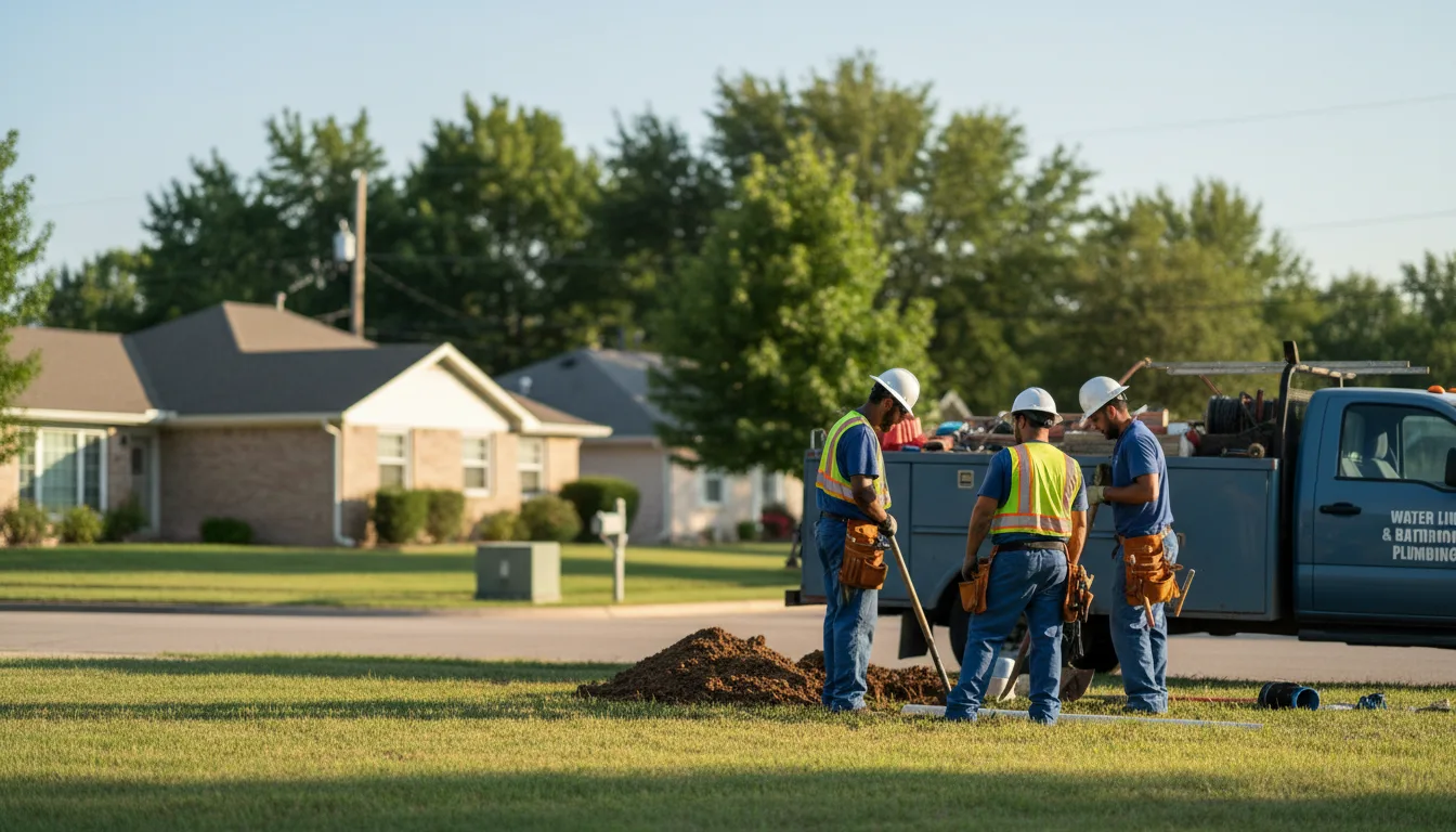 Residential water line and bathroom plumbing service in Hamer, ID